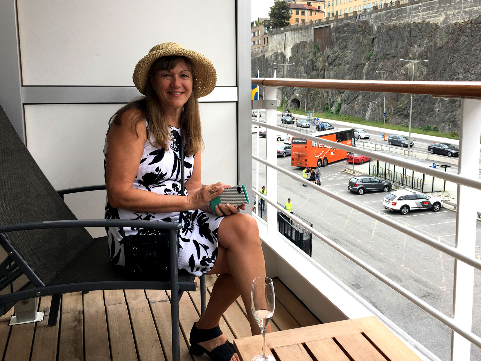 Kathy on Balcony