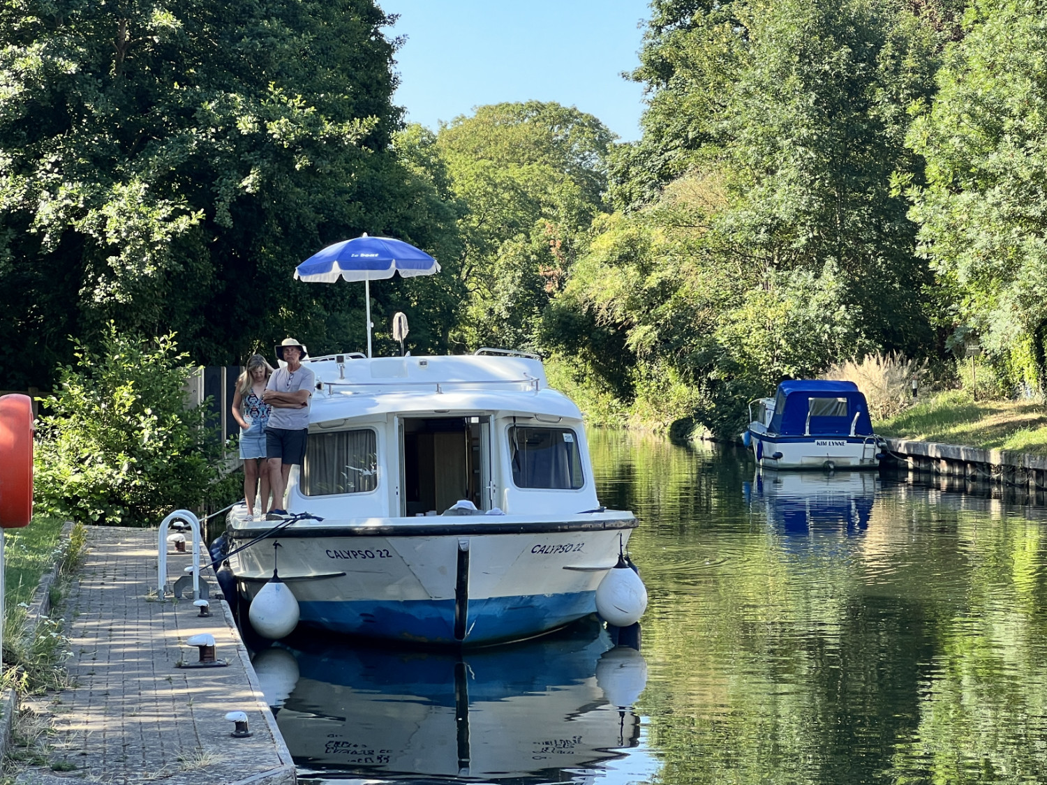Mike and Kathy chilling at lock